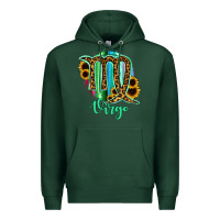 Sports Green Virgo Zodiac Sign Sunflower Leopard Serape Premium Hoodie - RanaPortraitStore