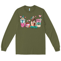Army Green mom coffee cup Long Sleeve Tee - AdoDesignShop
