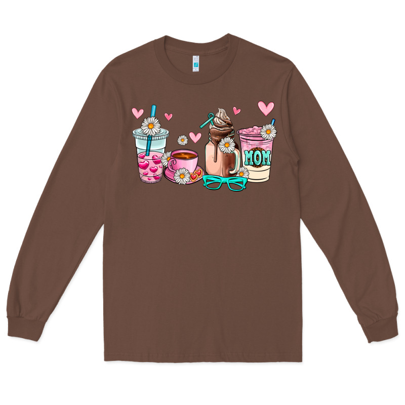 Mom Coffee Cup Long Sleeve Tee by AdoDesignShop | Teevron