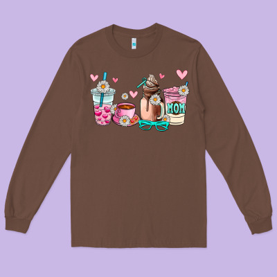 Mom Coffee Cup Long Sleeve Tee Designed By Adodesignshop
