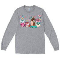Heather Grey mom coffee cup Long Sleeve Tee - AdoDesignShop