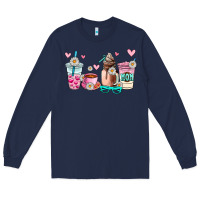 Navy mom coffee cup Long Sleeve Tee - AdoDesignShop