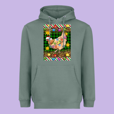 Christmas Chicken Heavyweight Hoodie Designed By Artiststas