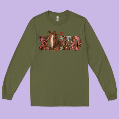 Xoxo Horse Long Sleeve Tee Designed By Ranaportraitstore