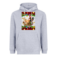 Heather Grey Christmas coop animals Heavyweight Hoodie - Artiststas