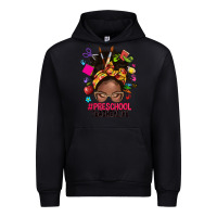 Black preschool teacher life afro messy bun Urban Hoodie - NancyCooperArtShop
