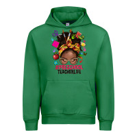 Emerald preschool teacher life afro messy bun Urban Hoodie - NancyCooperArtShop