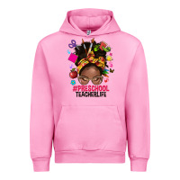Fuchsia Pink preschool teacher life afro messy bun Urban Hoodie - NancyCooperArtShop