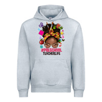 Heather Grey preschool teacher life afro messy bun Urban Hoodie - NancyCooperArtShop