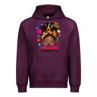 Mauve Wine preschool teacher life afro messy bun Urban Hoodie - NancyCooperArtShop