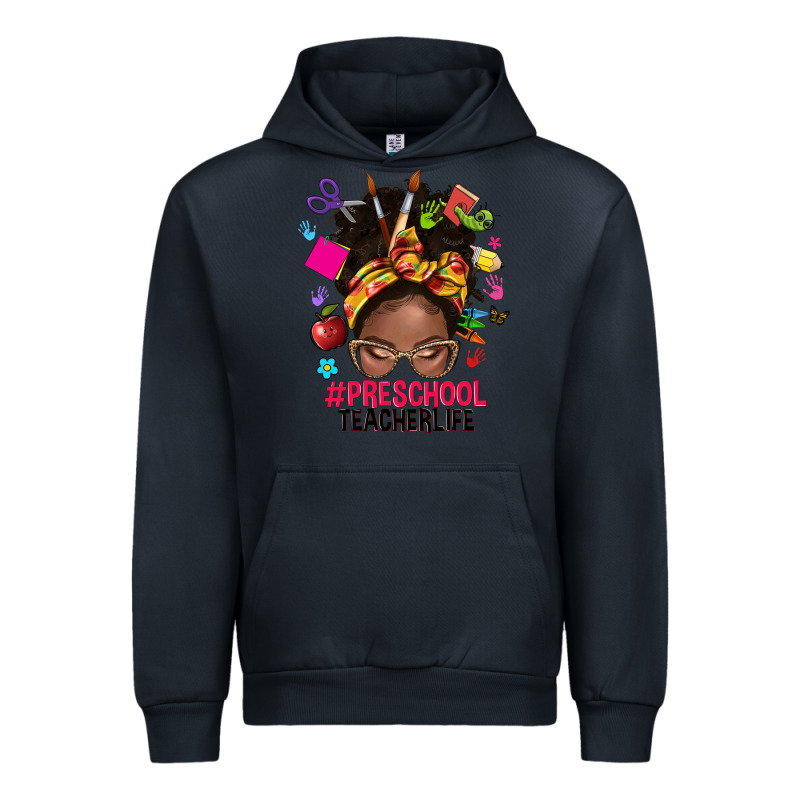 Preschool Teacher Life Afro Messy Bun Urban Hoodie by NancyCooperArtShop | Teevron