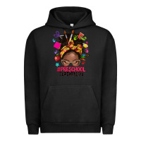 Pigment Black preschool teacher life afro messy bun Urban Hoodie - NancyCooperArtShop