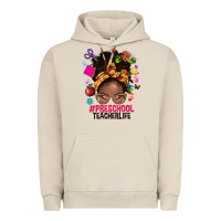 Pigment French Oak preschool teacher life afro messy bun Urban Hoodie - NancyCooperArtShop