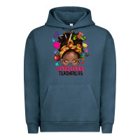 Pigment Midnight Navy preschool teacher life afro messy bun Urban Hoodie - NancyCooperArtShop