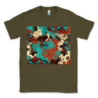 Army Green Serape Turquoise Glitter Cowhide  Tooled Leather  Tumbler Classic Tee - FaDigitalArtStudio
