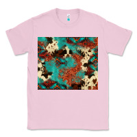 Bubblegum Pink Serape Turquoise Glitter Cowhide  Tooled Leather  Tumbler Classic Tee - FaDigitalArtStudio
