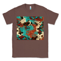 Chestnut Serape Turquoise Glitter Cowhide  Tooled Leather  Tumbler Classic Tee - FaDigitalArtStudio