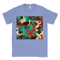 Colony Blue Serape Turquoise Glitter Cowhide  Tooled Leather  Tumbler Classic Tee - FaDigitalArtStudio