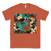 Copper Serape Turquoise Glitter Cowhide  Tooled Leather  Tumbler Classic Tee - FaDigitalArtStudio