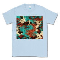 Dusty Blue Serape Turquoise Glitter Cowhide  Tooled Leather  Tumbler Classic Tee - FaDigitalArtStudio
