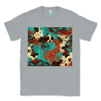 Heather Grey Serape Turquoise Glitter Cowhide  Tooled Leather  Tumbler Classic Tee - FaDigitalArtStudio