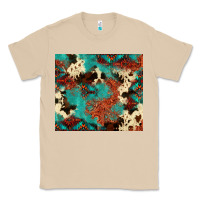 Mushroom Serape Turquoise Glitter Cowhide  Tooled Leather  Tumbler Classic Tee - FaDigitalArtStudio