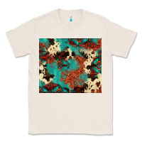 Natural Serape Turquoise Glitter Cowhide  Tooled Leather  Tumbler Classic Tee - FaDigitalArtStudio