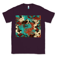 Plum Serape Turquoise Glitter Cowhide  Tooled Leather  Tumbler Classic Tee - FaDigitalArtStudio