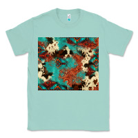 Seafoam Serape Turquoise Glitter Cowhide  Tooled Leather  Tumbler Classic Tee - FaDigitalArtStudio