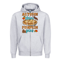 Heather Grey autumn skies pumpkin pies Zipper Hoodie - HRA Design Shop