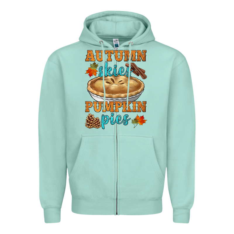 Autumn Skies Pumpkin Pies Zipper Hoodie by HRA Design Shop | Teevron