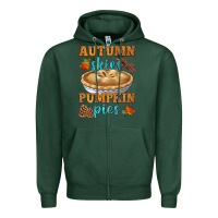 Sports Green autumn skies pumpkin pies Zipper Hoodie - HRA Design Shop