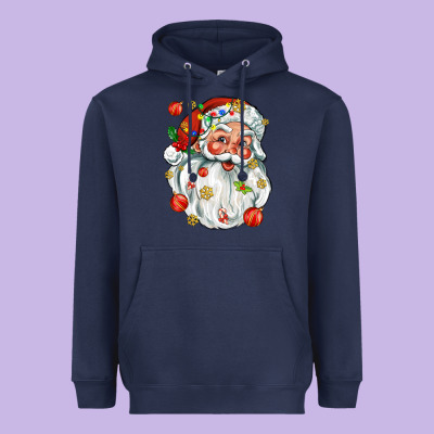 Santa With Little Christmas Heavyweight Hoodie Designed By Adodesignshop