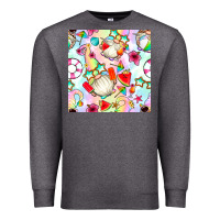 Charcoal Heather summer gnome seamless pattern Premium Sweatshirt - BundleAndBundleShop