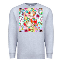 Heather Grey summer gnome seamless pattern Premium Sweatshirt - BundleAndBundleShop