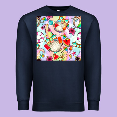 Summer Gnome Seamless Pattern Premium Sweatshirt Designed By Bundleandbundleshop