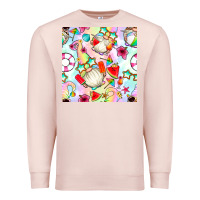 Pale Pink summer gnome seamless pattern Premium Sweatshirt - BundleAndBundleShop