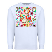 White summer gnome seamless pattern Premium Sweatshirt - BundleAndBundleShop