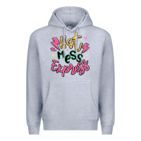 Heather Grey hot mess express Premium Hoodie - MaliasSmallBusiness