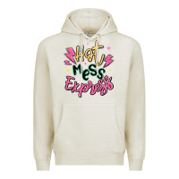Oatmeal Heather hot mess express Premium Hoodie - MaliasSmallBusiness