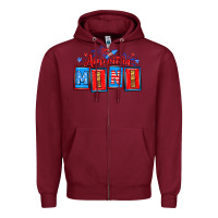 Burgundy American mini Zipper Hoodie - Neo Western