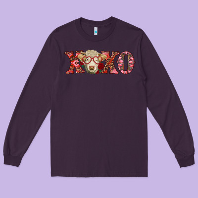 Xoxo Charolais Cow Long Sleeve Tee Designed By Ranaportraitstore