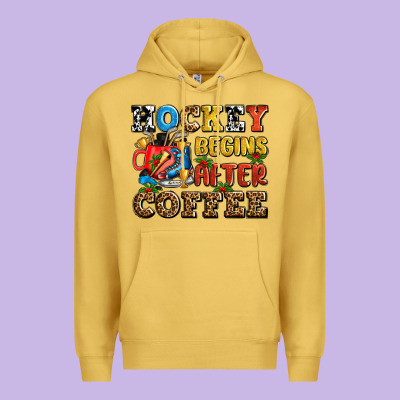 Hockey Begins After Coffee Ado Premium Hoodie Designed By Adodesignshop