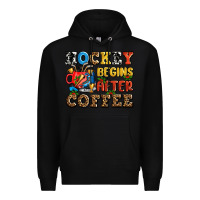 Black hockey begins after coffee ado Premium Hoodie - AdoDesignShop