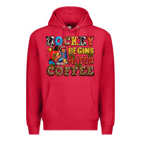 Cardinal hockey begins after coffee ado Premium Hoodie - AdoDesignShop