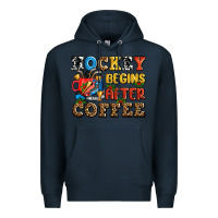 Navy hockey begins after coffee ado Premium Hoodie - AdoDesignShop