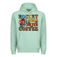 Seafoam hockey begins after coffee ado Premium Hoodie - AdoDesignShop