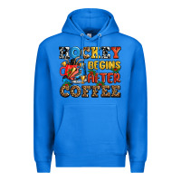 True Royal hockey begins after coffee ado Premium Hoodie - AdoDesignShop