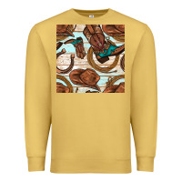 Antique Gold cowboy western seamless pattern Premium Sweatshirt - BundleAndBundleShop