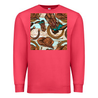 Cardinal cowboy western seamless pattern Premium Sweatshirt - BundleAndBundleShop